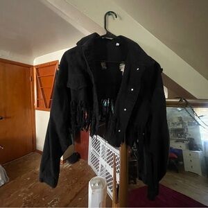 Black Fringe Women's Jacket